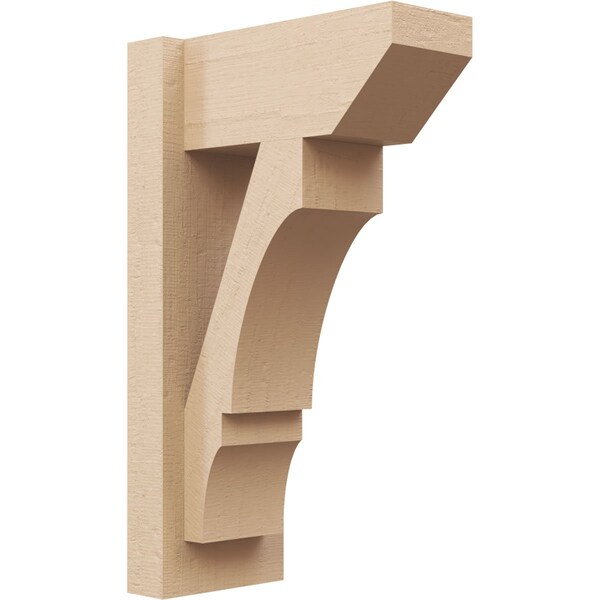 Ekena Millwork 6-in W x 12-in D x 20-in H Balboa Slat Rough Cedar Woodgrain TimberThane Outlooker, Primed Tan OUTUR060X12X20BOA24RCPR - main